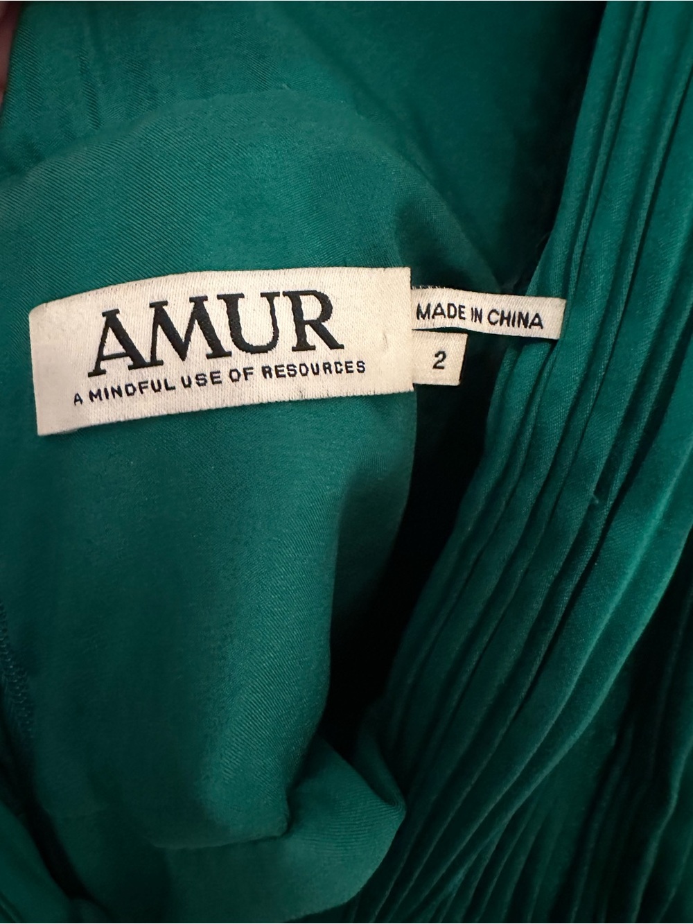 AMUR Emerald Green Pleated Maxi Dress - Picture 6 of 6